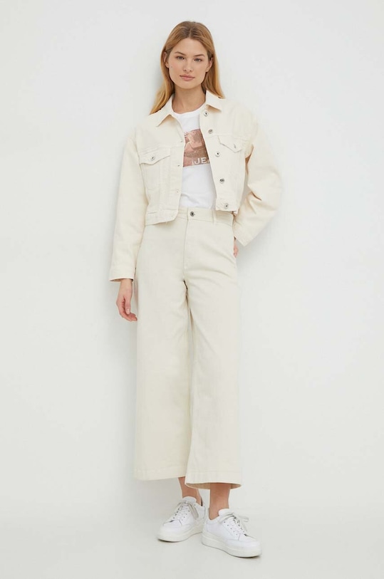 Bavlněné tričko Pepe Jeans HIGI PL505744 bílá SS24