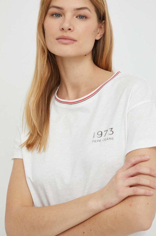 Pepe Jeans tricou din bumbac alb PL505746