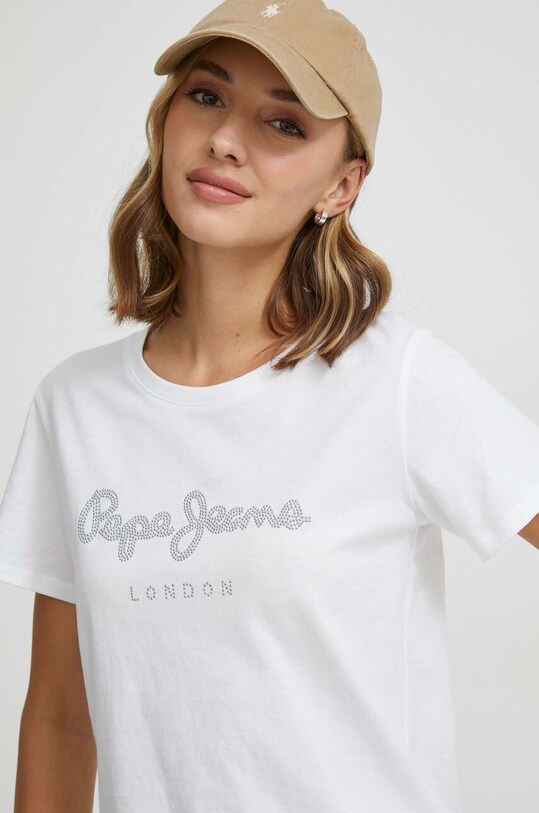 Pepe Jeans t-shirt bawełniany HAILEY biały PL505749