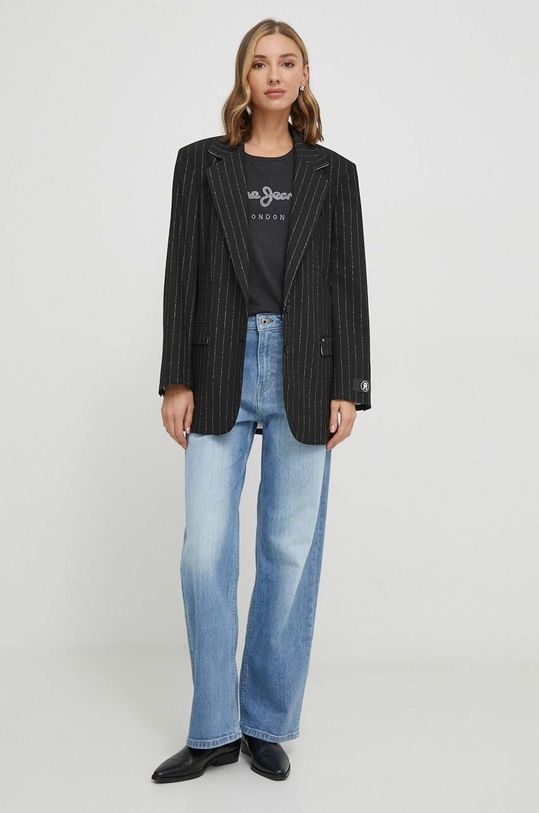 Pepe Jeans t-shirt bawełniany HAILEY PL505749 czarny SS24