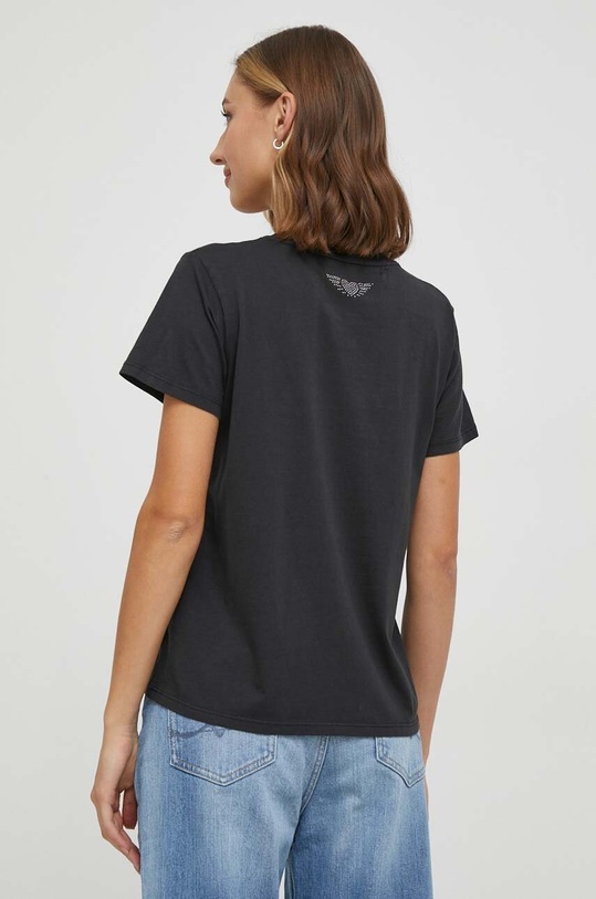 Odzież Pepe Jeans t-shirt bawełniany HAILEY PL505749 czarny