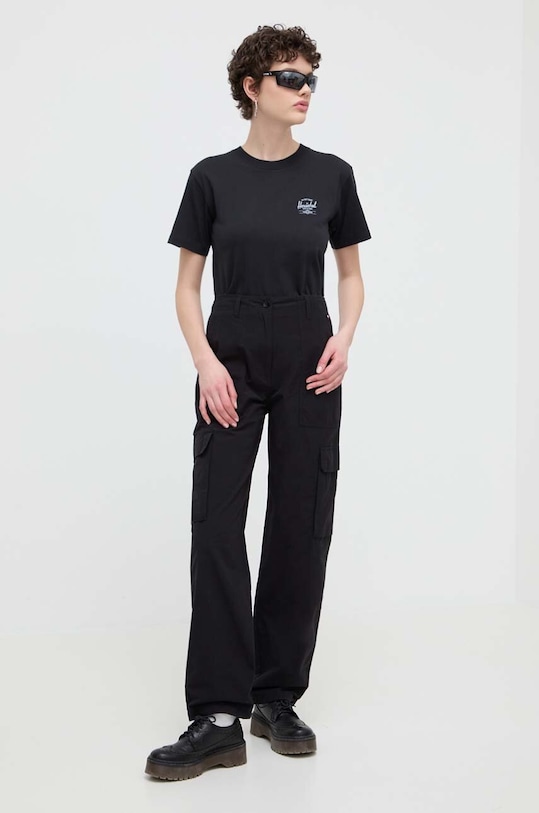 Herschel tricou din bumbac 50293.01149 negru SS24