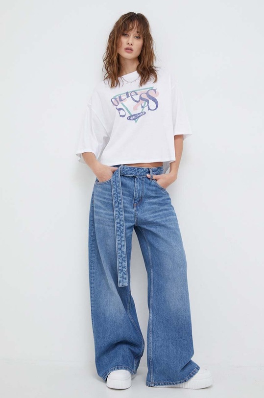 Guess Originals t-shirt bawełniany W4RI96JA914 biały SS24