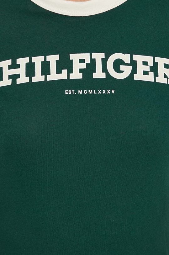 Bavlněné tričko Tommy Hilfiger zelená WW0WW41208