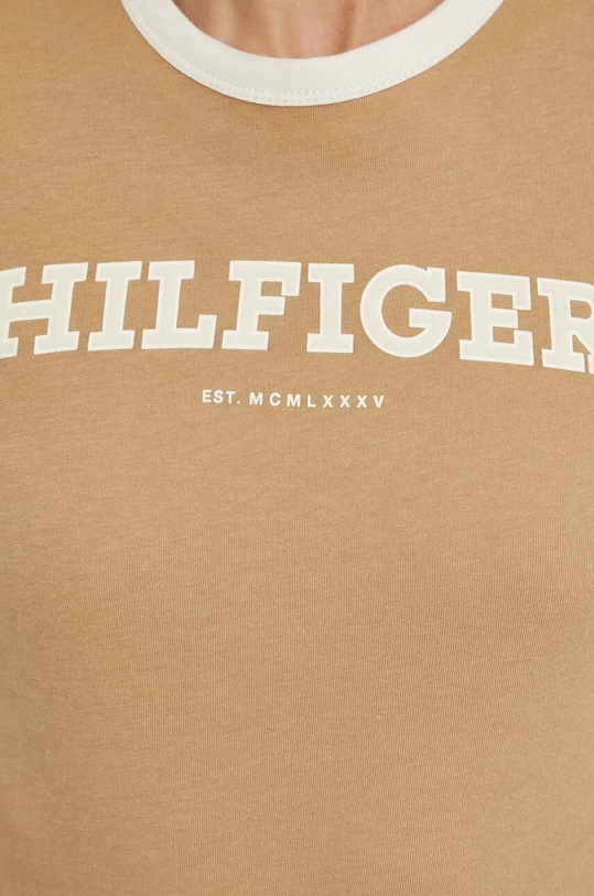 Tommy Hilfiger t-shirt bawełniany WW0WW41208 beżowy