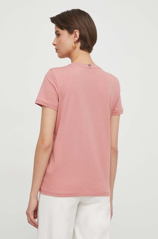 Tommy Hilfiger t-shirt bawełniany WW0WW41674 różowy SS24