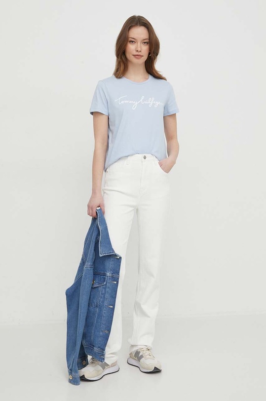 Tommy Hilfiger t-shirt bawełniany WW0WW41674 niebieski SS24