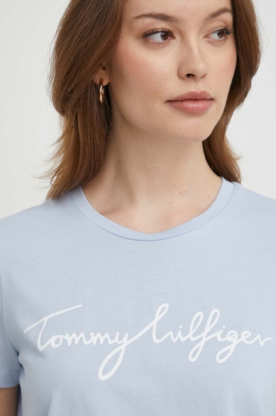 Tommy Hilfiger t-shirt bawełniany niebieski WW0WW41674