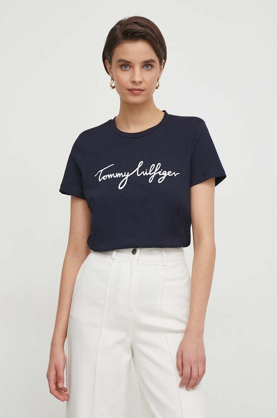 Tommy Hilfiger t-shirt bawełniany granatowy WW0WW41674