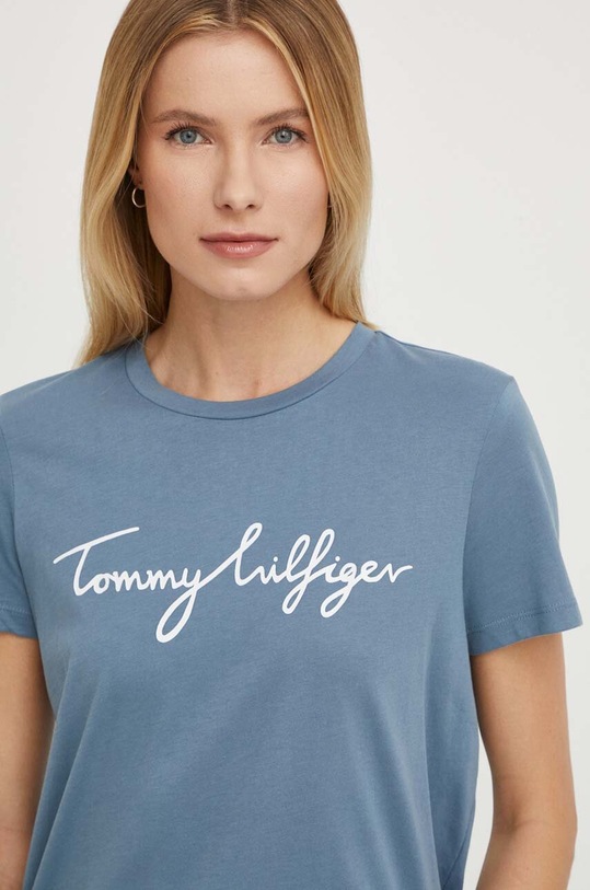 Tommy Hilfiger t-shirt bawełniany WW0WW41674 niebieski SS24