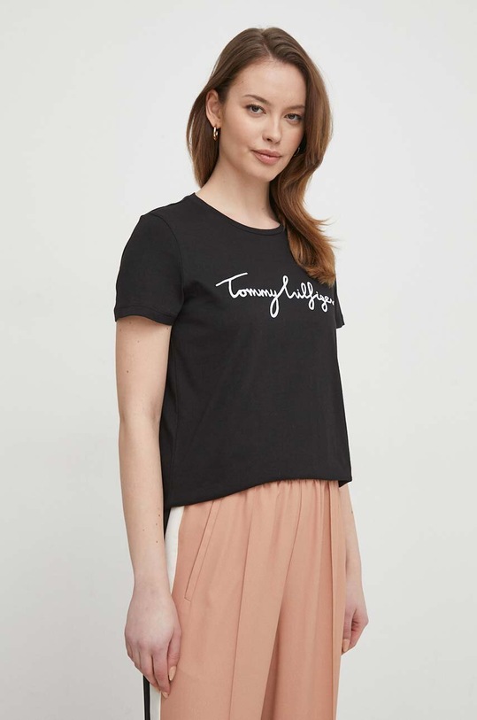 Tommy Hilfiger t-shirt bawełniany czarny WW0WW41674