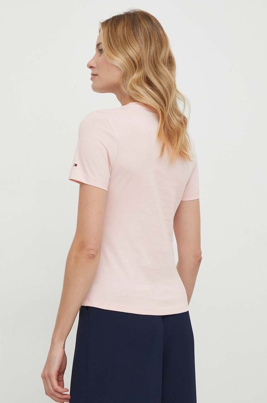 Bavlnené tričko Tommy Hilfiger WW0WW41761 ružová SS24