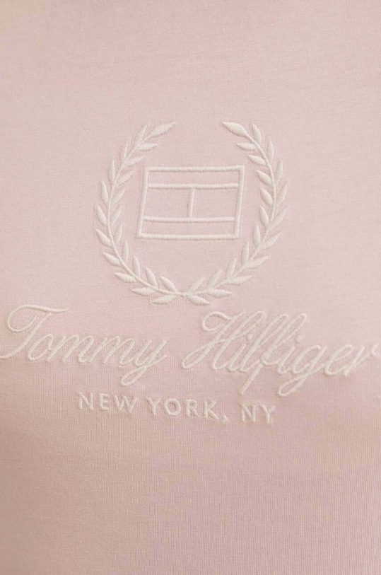 Bavlnené tričko Tommy Hilfiger ružová WW0WW41761