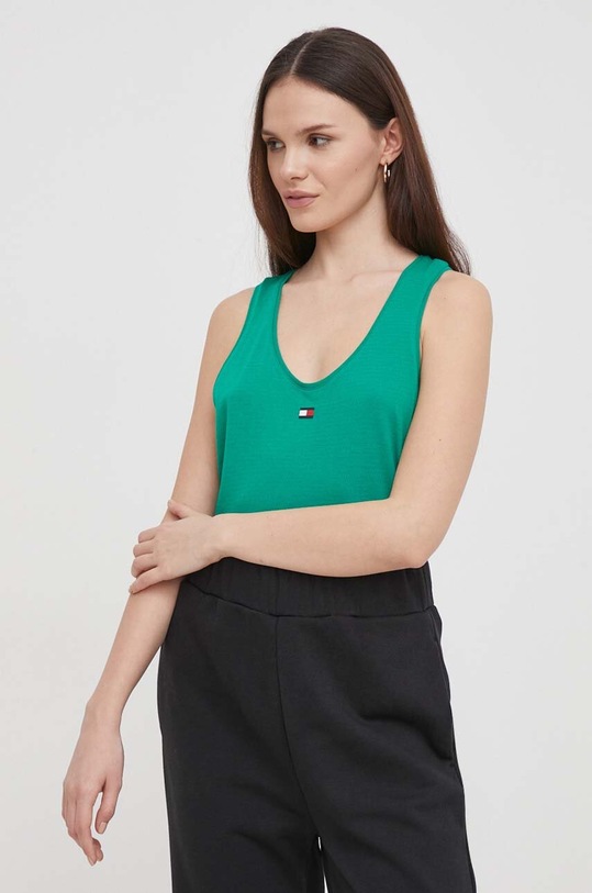 Tommy Hilfiger top zielony WW0WW41127
