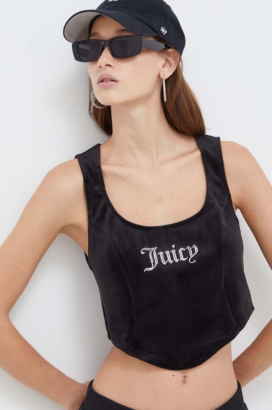 Juicy Couture bársony felső elasztánnal fekete JCWCT23305.101