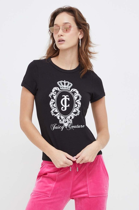 Juicy Couture t-shirt elasztánnal fekete JCWCT24337.101