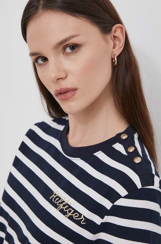 Bavlnené tričko Tommy Hilfiger regular tmavomodrá WW0WW41211