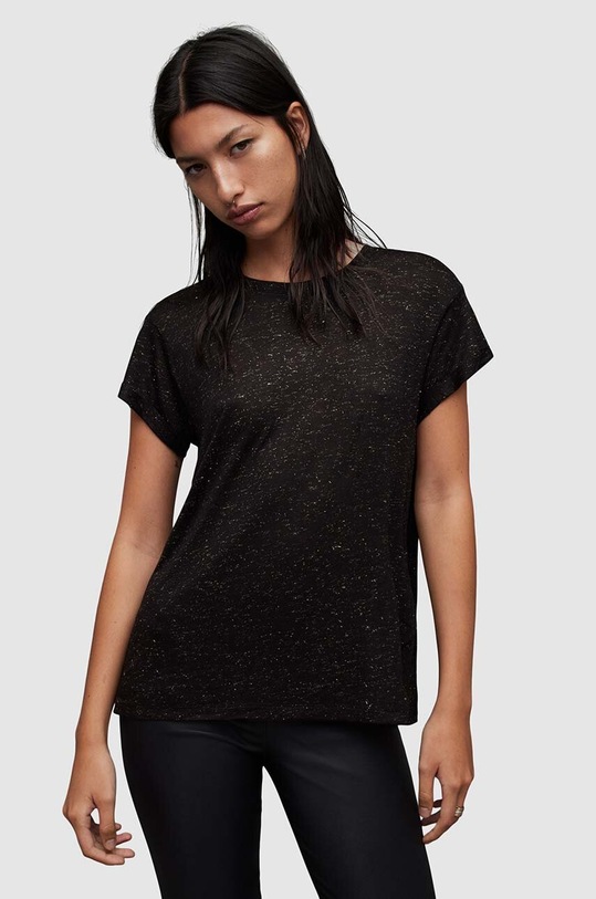 AllSaints tricou Anna uni negru WM084Z