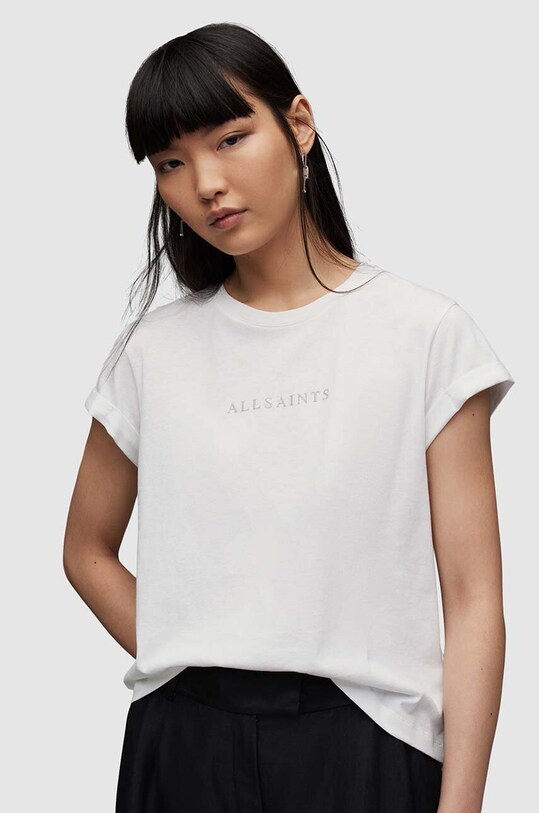 Abbigliamento AllSaints t-shirt in cotone Anna WM208Z bianco