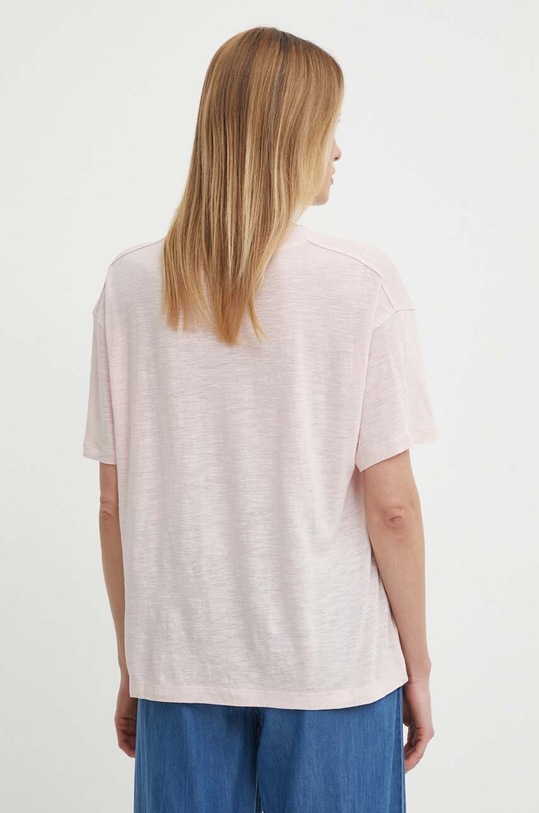 Oblečení Tričko s příměsí lnu Tommy Hilfiger WW0WW41196 růžová