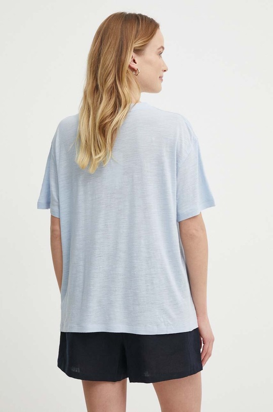 Odzież Tommy Hilfiger t-shirt z domieszką lnu WW0WW41196 niebieski