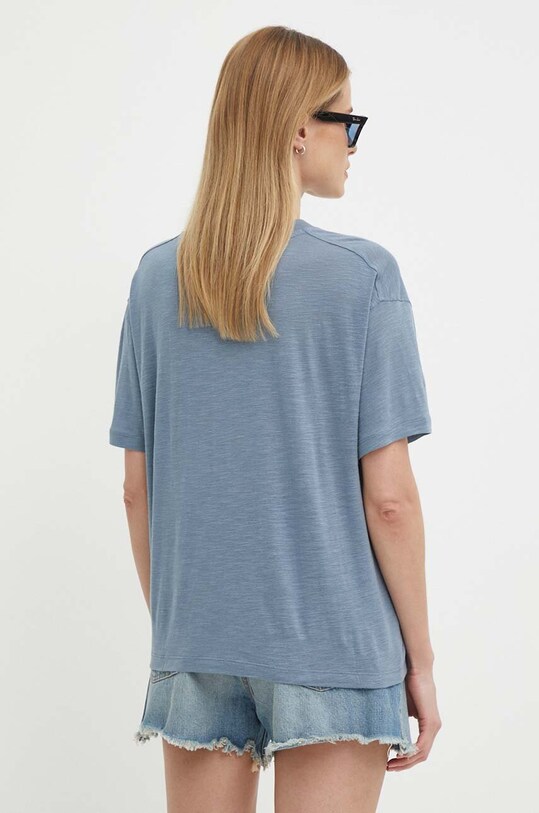 Abbigliamento Tommy Hilfiger maglietta con aggiunta di lino WW0WW41196 blu