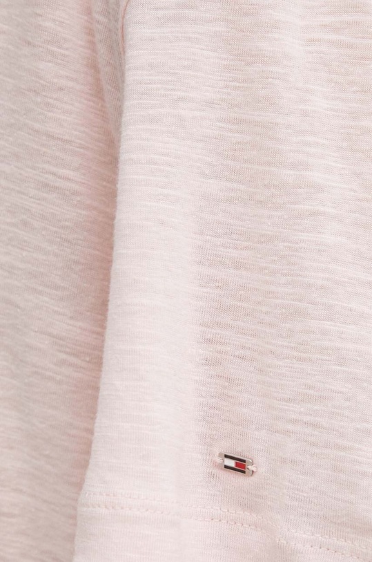 Tommy Hilfiger t-shirt z domieszką lnu WW0WW41198 różowy