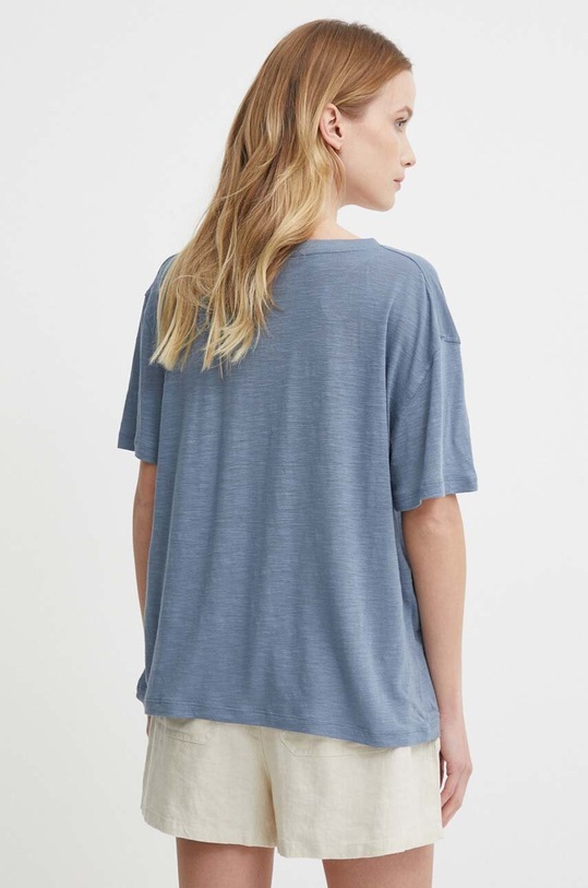 Odzież Tommy Hilfiger t-shirt z domieszką lnu WW0WW41198 niebieski