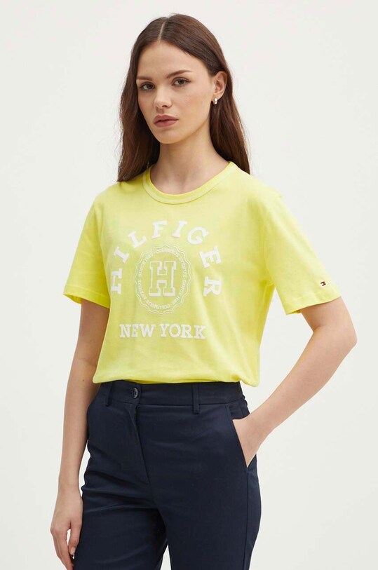 Бавовняна футболка Tommy Hilfiger бавовна жовтий WW0WW41575