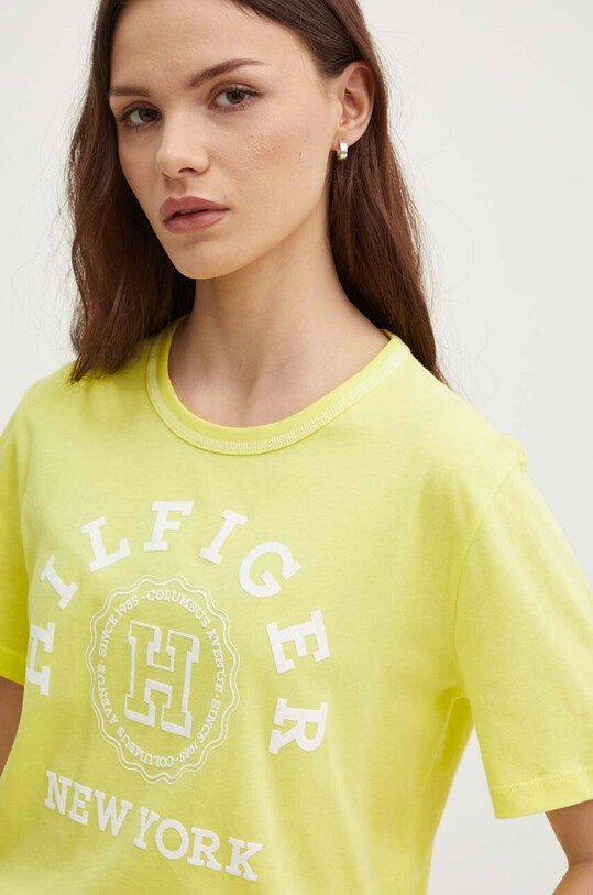 Бавовняна футболка Tommy Hilfiger жовтий WW0WW41575