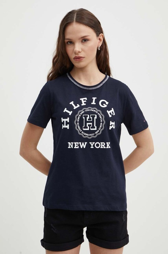 Ruházat Tommy Hilfiger pamut póló WW0WW41575 sötétkék