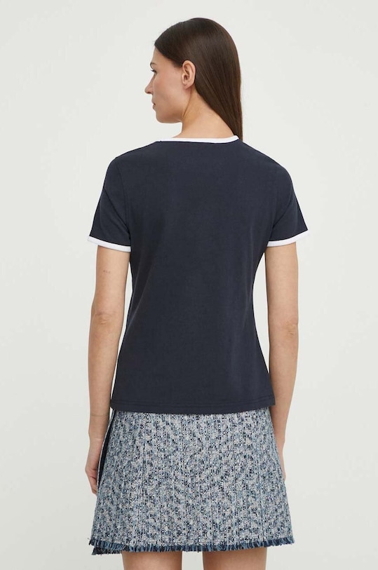 Ρούχα Βαμβακερό μπλουζάκι Samsoe Samsoe F24100088 σκούρο μπλε