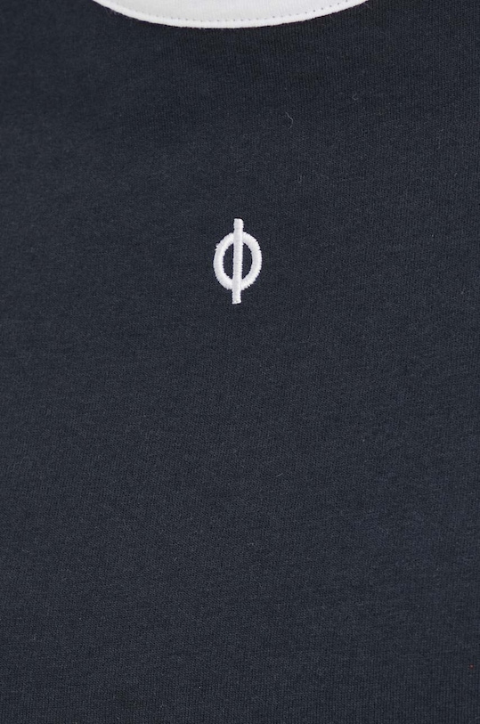 Βαμβακερό μπλουζάκι Samsoe Samsoe F24100088 σκούρο μπλε