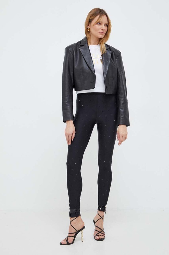 Versace Jeans tricou din bumbac 76HAHT04 alb SS24