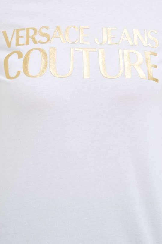 Versace Jeans tricou din bumbac 76HAHT04 alb