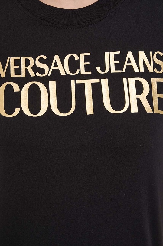 Bavlněné tričko Versace Jeans Couture 76HAHT04 černá