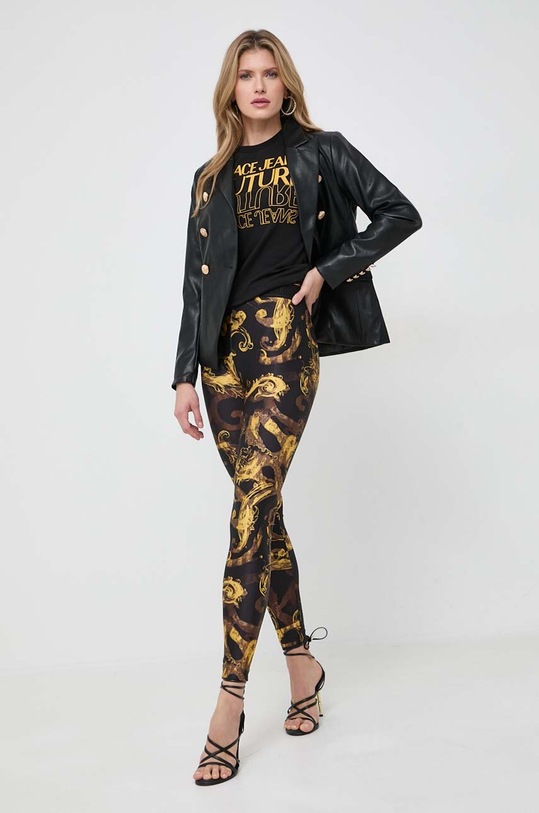 Versace Jeans Couture tricou 76HAHC00 negru SS24