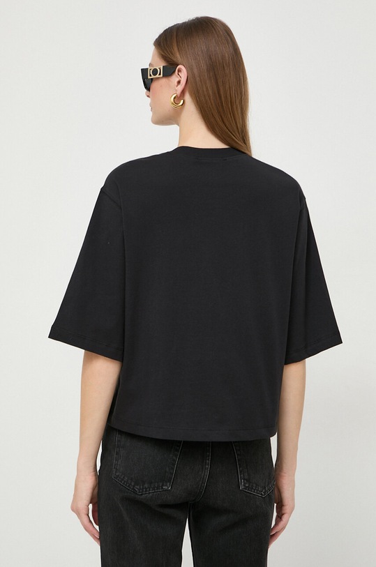 Oblačila Bombažna kratka majica Versace Jeans Couture 76HAHG05 črna