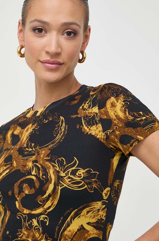 Bavlněné tričko Versace Jeans Couture černá 76HAH6D8