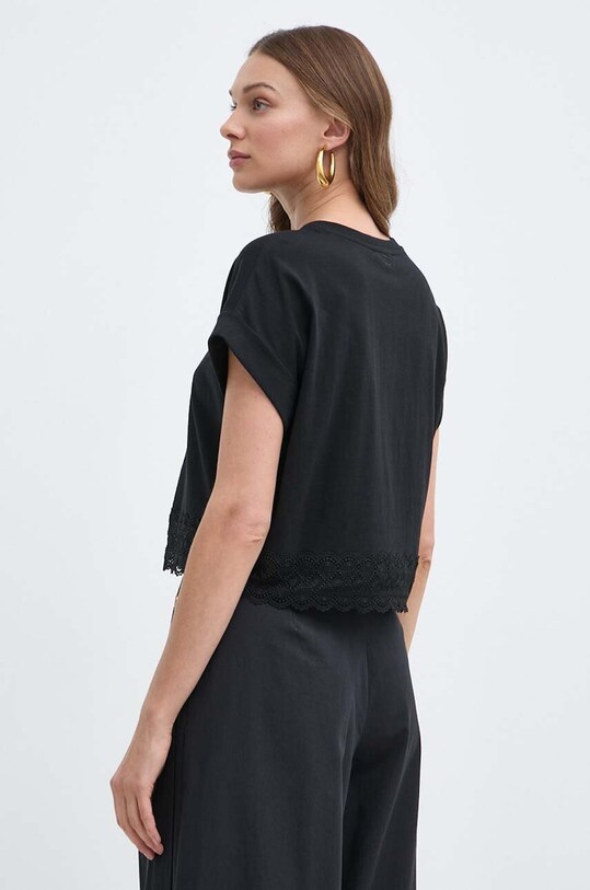 Îmbrăcăminte Twinset tricou din bumbac 241TT2263 negru