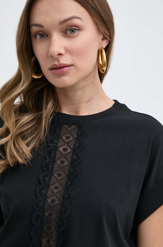 Twinset tricou din bumbac negru 241TT2263