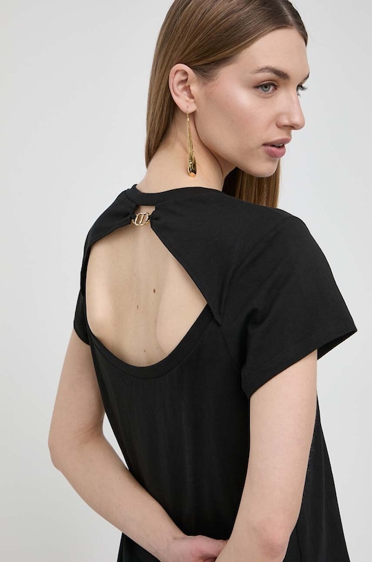 Twinset pamut póló pamut fekete 241TT2140