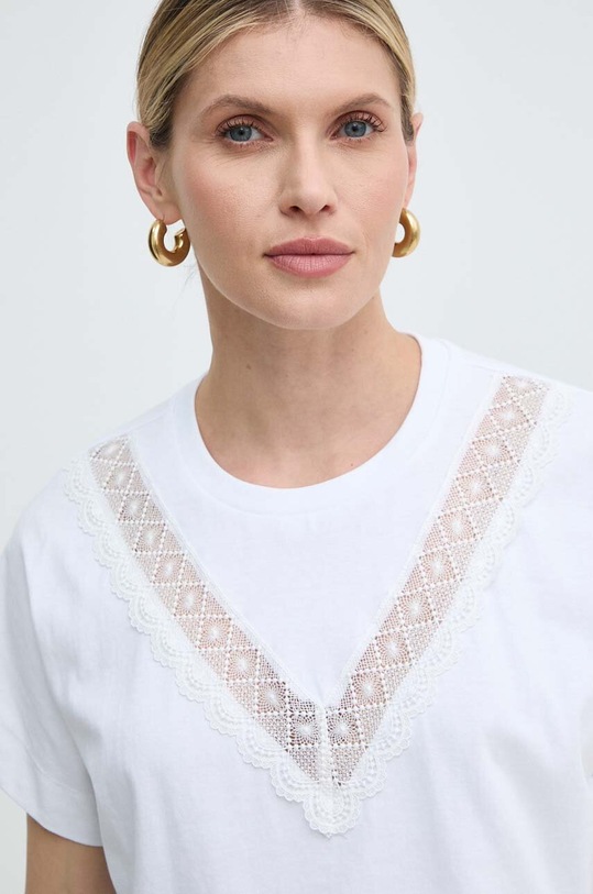 Bavlnené tričko Twinset biela 241TT2262