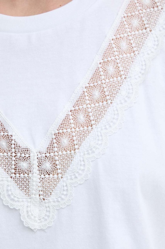 Bavlnené tričko Twinset 241TT2262 biela