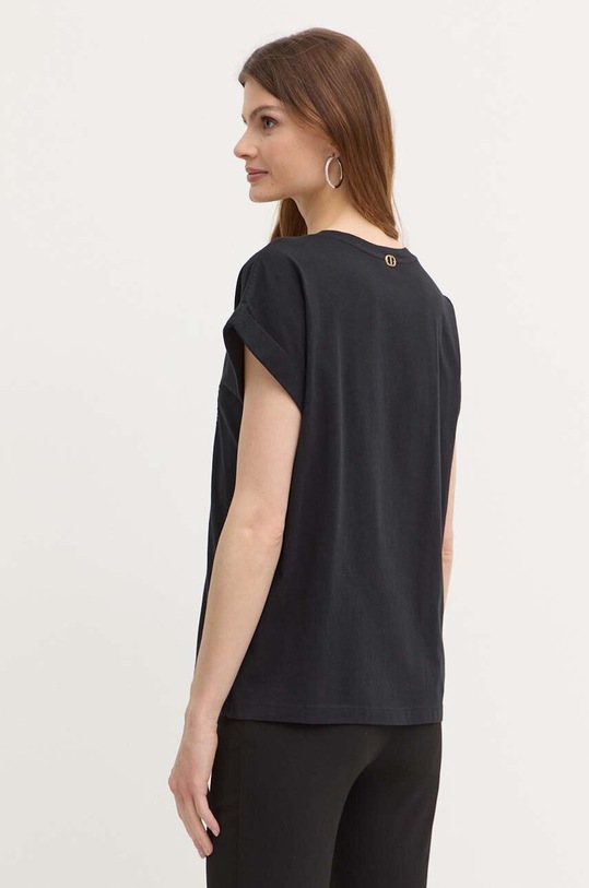 Twinset tricou din bumbac 241TT2144 negru SS24