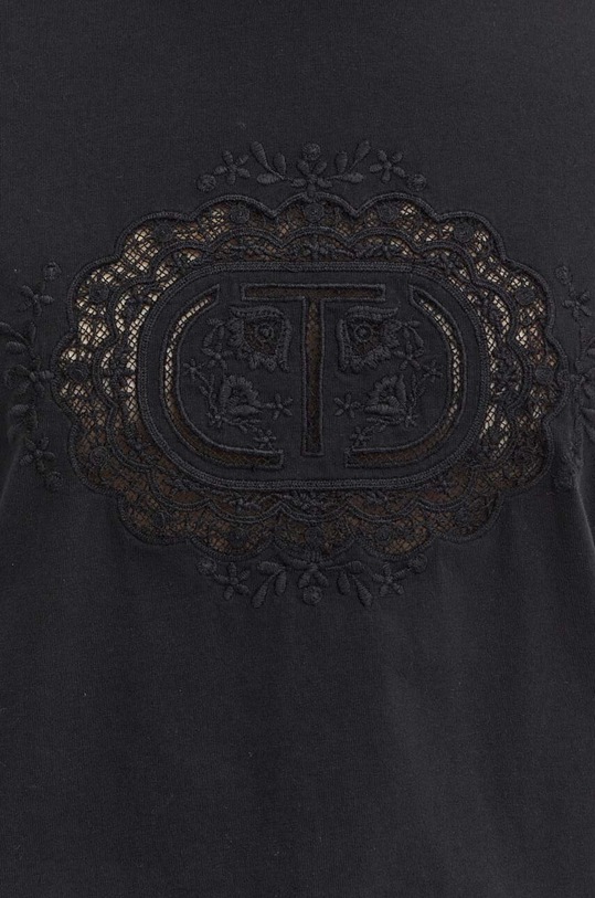 Twinset tricou din bumbac negru 241TT2144