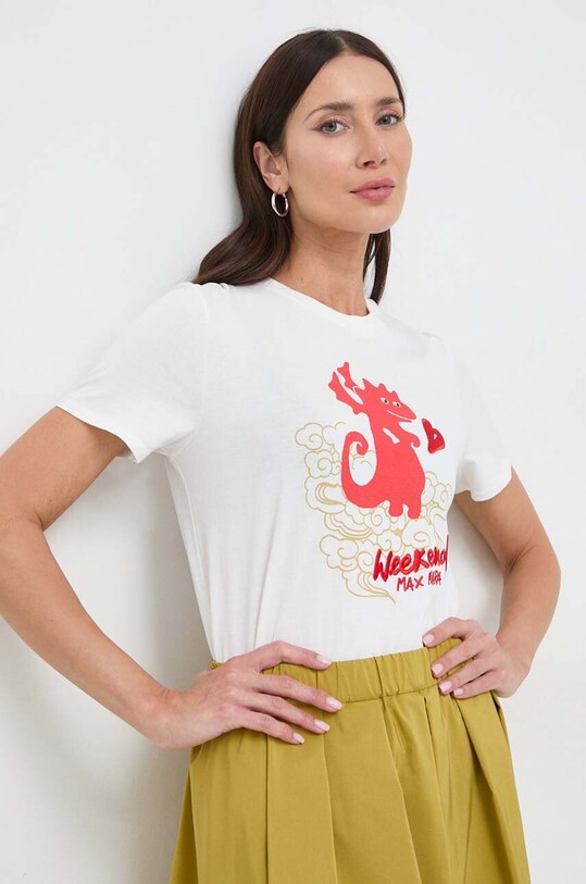 Weekend Max Mara t-shirt bawełniany biały 2415971061600