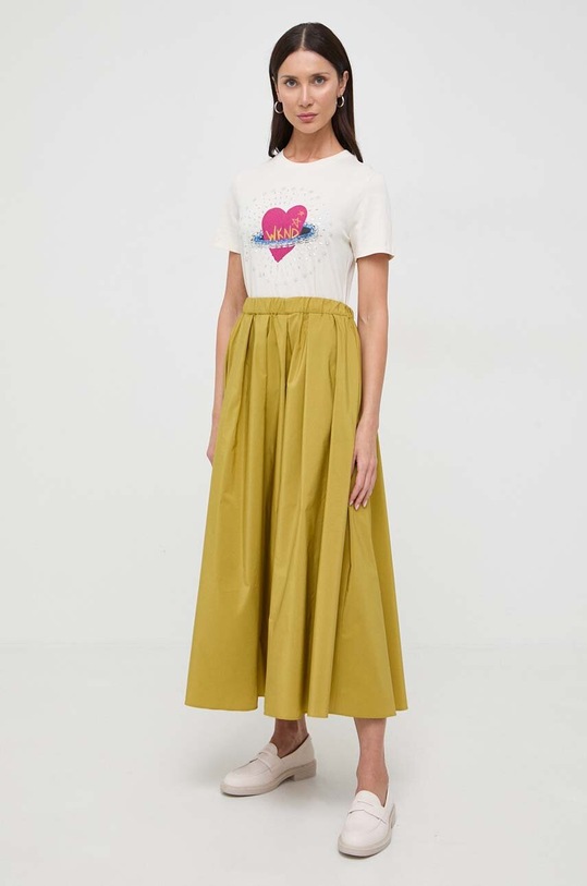Βαμβακερό μπλουζάκι Weekend Max Mara 2415971061600 μπεζ SS24