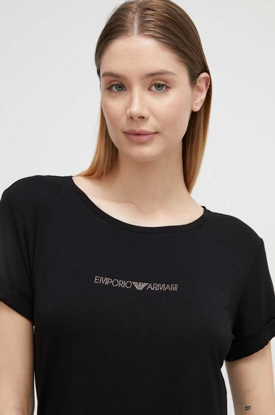 Μπλουζάκι παραλίας Emporio Armani Underwear 0 262633.4R314 μαύρο SS24