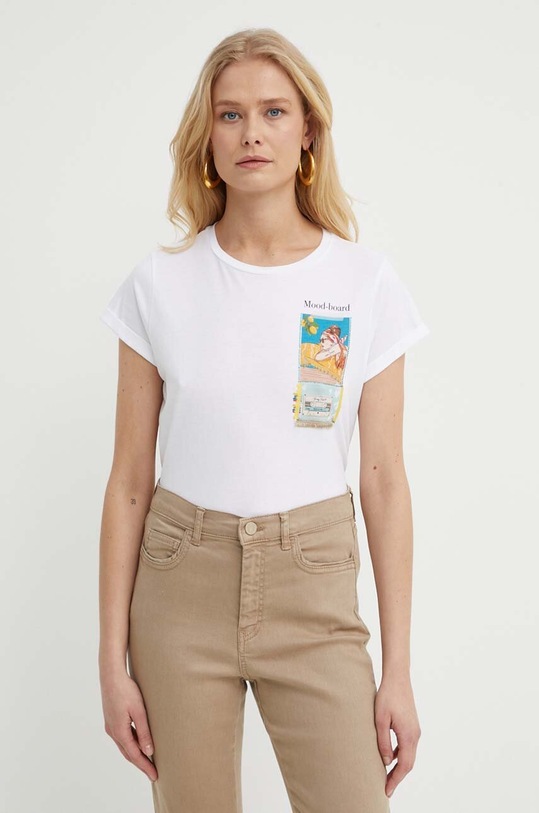 Marella t-shirt bawełniany biały 2413971016200